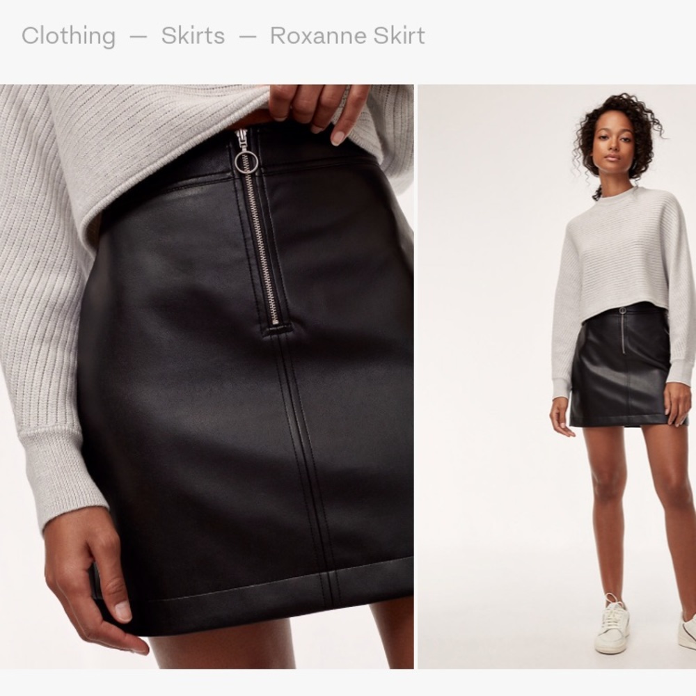 Black leather skirt